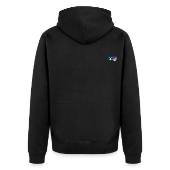 Kosovo USA Flagge Herz - Unisex Premium Bio Zip Hoodie - Schwarz - Hinten - Nico (187cm)