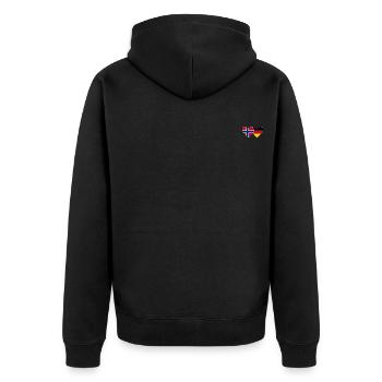 Norwegen Deutschland Flagge Herz - Unisex Premium Bio Zip Hoodie - Schwarz - Hinten - Nico (187cm)