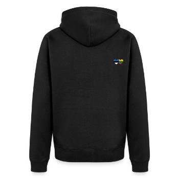Estonia Lithuania Flag Heart - Unisex Premium Organic Zip Hoodie - black - Back - Nico (187cm)
