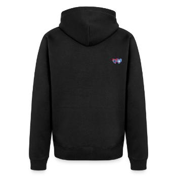 Norwegen Somalia Flagge Herz - Unisex Premium Bio Zip Hoodie - Schwarz - Hinten - Nico (187cm)
