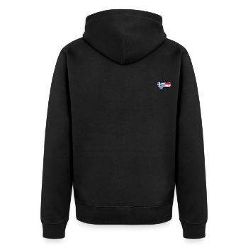 Griechenland Syrien Flagge Herz - Unisex Premium Bio Zip Hoodie - Schwarz - Hinten - Nico (187cm)