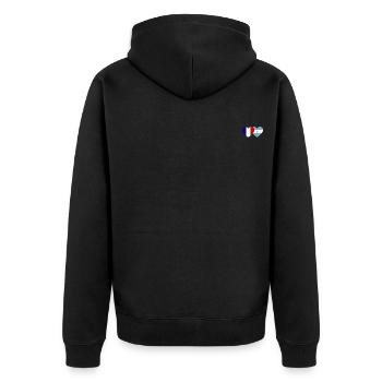 France Argentine Flag Coeur - Veste à capuche bio Premium Unisexe - noir - Dos - Nico (187cm)