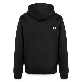 France Mexico Flag Heart - Unisex Premium Organic Zip Hoodie - black - Back - Nico (187cm)