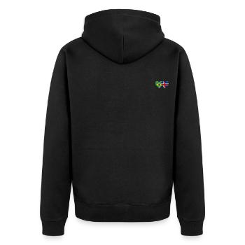 Brésil Islande Flag Coeur - Veste à capuche bio Premium Unisexe - noir - Dos - Nico (187cm)