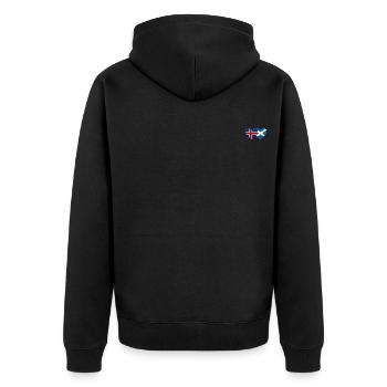 Islande Écosse Flag Heart - Veste à capuche bio Premium Unisexe - noir - Dos - Nico (187cm)
