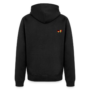 Deutschland Moldau Flagge Herz - Unisex Premium Bio Zip Hoodie - Schwarz - Hinten - Nico (187cm)