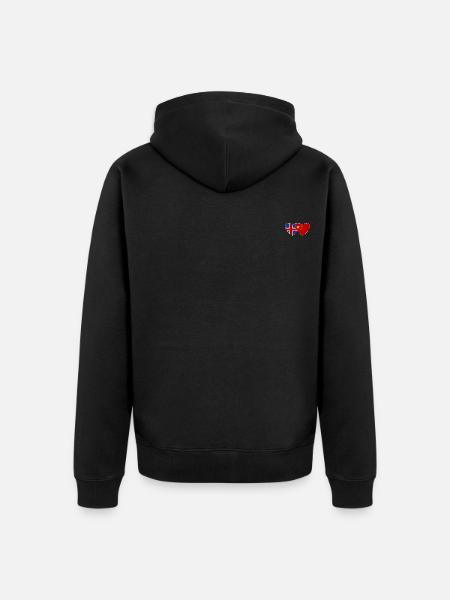 Iceland China Flag Heart - Unisex Premium Organic Zip Hoodie - black