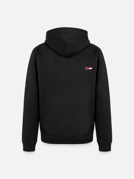 Iceland Austria Flag Heart - Unisex Premium Organic Zip Hoodie - black