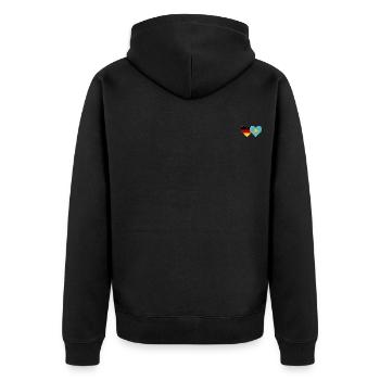 Deutschland Kasachstan Flagge Herz - Unisex Premium Bio Zip Hoodie - Schwarz - Hinten - Nico (187cm)