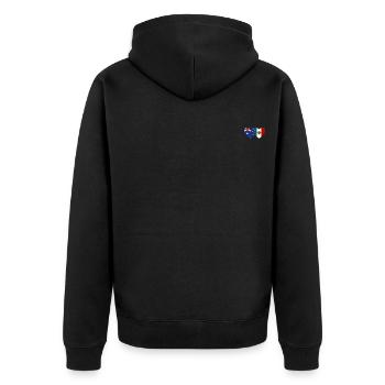 Australien Mexiko Flagge Herz - Unisex Premium Bio Zip Hoodie - Schwarz - Hinten - Nico (187cm)