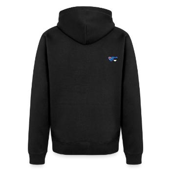 Australien Estland Flagge Herz - Unisex Premium Bio Zip Hoodie - Schwarz - Hinten - Nico (187cm)