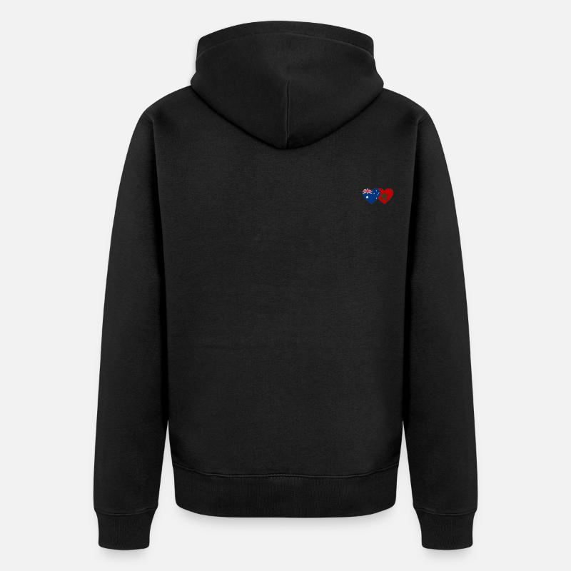 Australie Maroc Flag Heart - Veste à capuche bio Premium Unisexe - noir