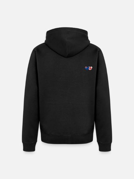 Australia Georgia Flag Heart - Unisex Premium Organic Zip Hoodie - black
