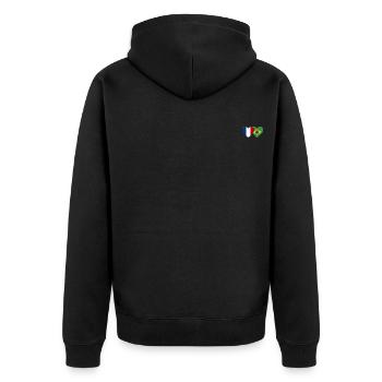 France Brésil Flag Coeur - Veste à capuche bio Premium Unisexe - noir - Dos - Nico (187cm)