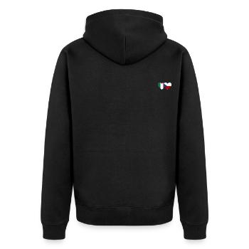 Italien Tschechien Flagge Herz - Unisex Premium Bio Zip Hoodie - Schwarz - Hinten - Nico (187cm)