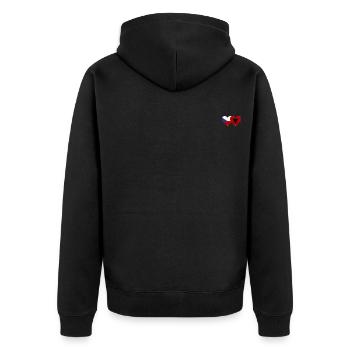 République tchèque Albanie Flag Heart - Veste à capuche bio Premium Unisexe - noir - Dos - Nico (187cm)