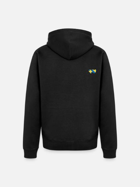 Schweden Bosnien Flagge Herz - Ekologisk premiumluvjack unisex - svart