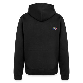 Bosnie-Herzégovine Drapeau Coeur - Veste à capuche bio Premium Unisexe - noir - Dos - Nico (187cm)