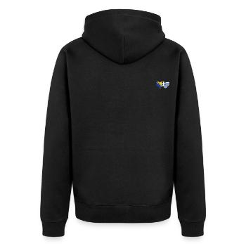 Bosnien Griechenland Flagge Herz - Unisex Premium Bio Zip Hoodie - Schwarz - Hinten - Nico (187cm)