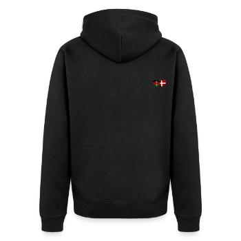 Kenya Danemark Flag Heart - Veste à capuche bio Premium Unisexe - noir - Dos - Nico (187cm)
