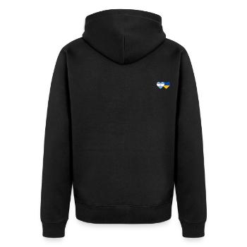 Argentine Ukraine Flag Coeur - Veste à capuche bio Premium Unisexe - noir - Dos - Nico (187cm)