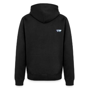 Griechenland Argentinien Flagge Herz - Unisex Premium Bio Zip Hoodie - Schwarz - Hinten - Nico (187cm)