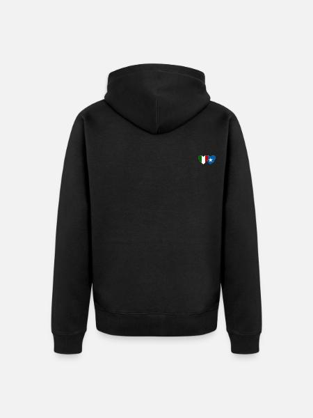 Italy Somalia Flag Heart - Unisex Premium Organic Zip Hoodie - black