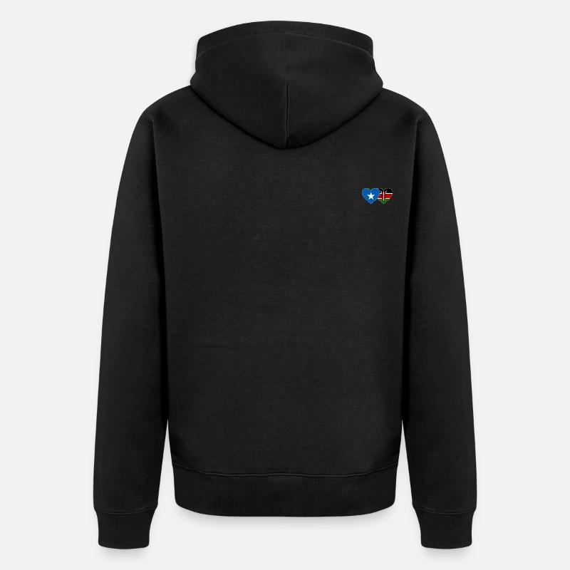 Somalie Kenya Flag Heart - Veste à capuche bio Premium Unisexe - noir