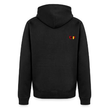 Albanie Belgique Drapeau Coeur - Veste à capuche bio Premium Unisexe - noir - Dos - Nico (187cm)