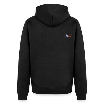 Griechenland Kenia Flagge Herz - Unisex Premium Bio Zip Hoodie - Schwarz - Hinten - Nico (187cm)