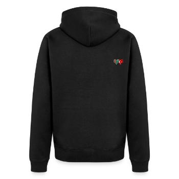 Turkménistan Turquie Flag Coeur - Veste à capuche bio Premium Unisexe - noir - Dos - Nico (187cm)