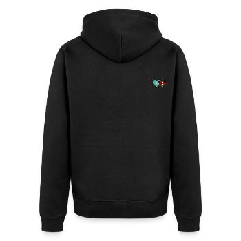 Kazakhstan Kenya Flag Heart - Veste à capuche bio Premium Unisexe - noir - Dos - Nico (187cm)