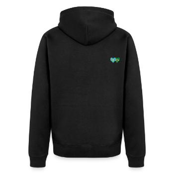 Kasachstan Brasilien Flagge Herz - Unisex Premium Bio Zip Hoodie - Schwarz - Hinten - Nico (187cm)