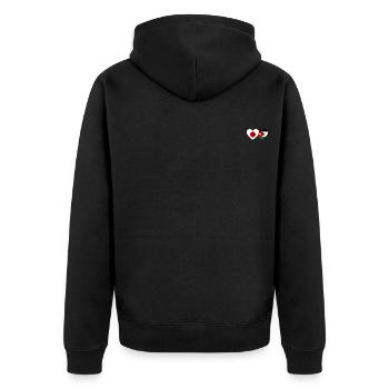 Japan Jordan Flag Heart - Unisex Premium Organic Zip Hoodie - black - Back - Nico (187cm)