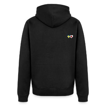 Schweden Japan Flagge Herz - Unisex Premium Bio Zip Hoodie - Schwarz - Hinten - Nico (187cm)