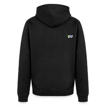 Mexiko Griechenland Flagge Herz - Unisex Premium Bio Zip Hoodie - Schwarz - Hinten - Nico (187cm)