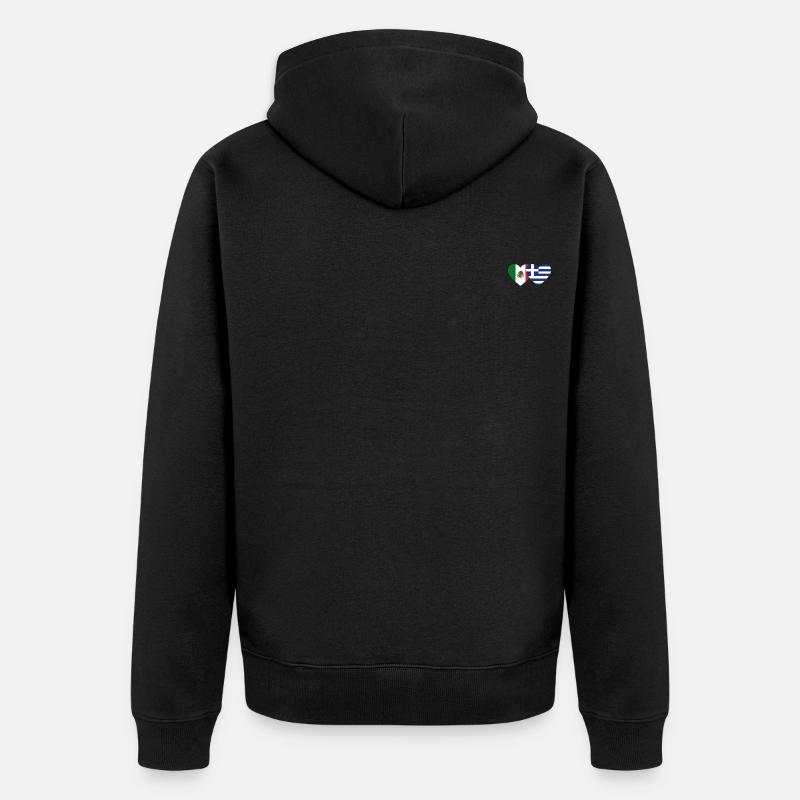 Mexique Grèce Flag Coeur - Veste à capuche bio Premium Unisexe - noir