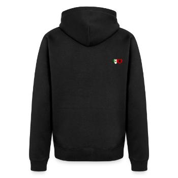 Mexico Albania Flag Heart - Unisex Premium Organic Zip Hoodie - black - Back - Nico (187cm)