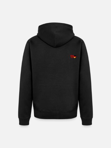 Morocco Germany Flag Heart - Unisex Premium Organic Zip Hoodie - black