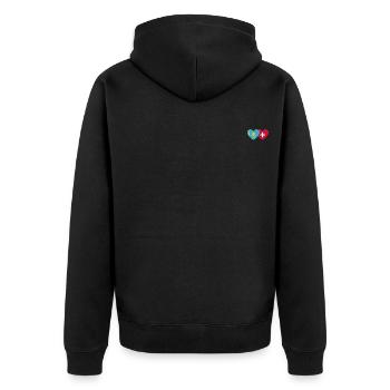 Kazakhstan Suisse Flag Coeur - Veste à capuche bio Premium Unisexe - noir - Dos - Nico (187cm)
