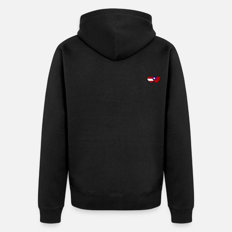 Autriche Taiwan Flag Heart - Veste à capuche bio Premium Unisexe - noir