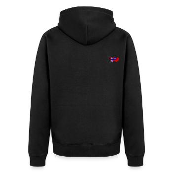 Norwegen Taiwan Flagge Herz - Unisex Premium Bio Zip Hoodie - Schwarz - Hinten - Nico (187cm)