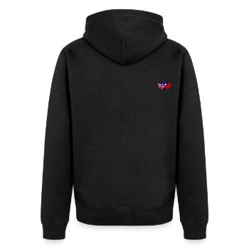 England Taiwan Flagge Herz - Unisex Premium Bio Zip Hoodie - Schwarz - Hinten - Nico (187cm)