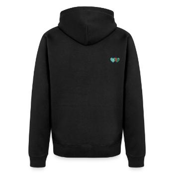 Kazakhstan Turkménistan Drapeau Coeur - Veste à capuche bio Premium Unisexe - noir - Dos - Nico (187cm)