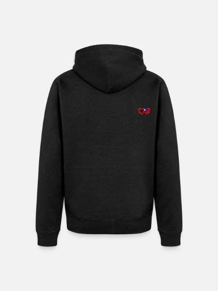 AlbaniaTaiwan Flag Heart - Unisex Premium Organic Zip Hoodie - black