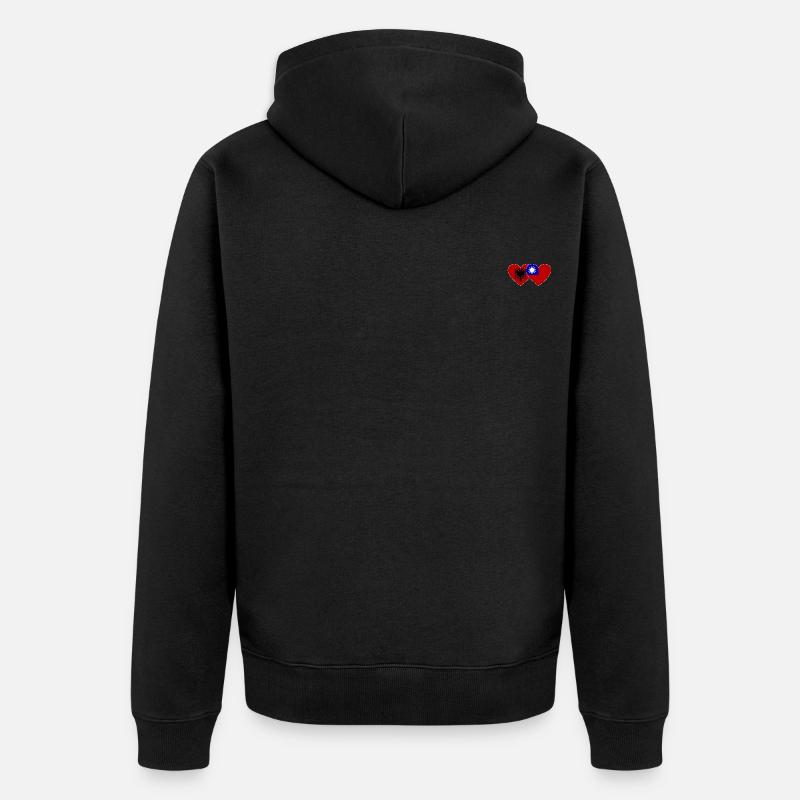AlbanieCœur de drapeau de Taiwan - Veste à capuche bio Premium Unisexe - noir