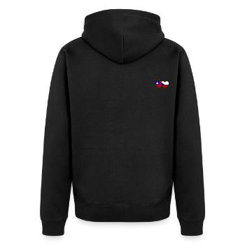 Taiwan Tschechien Flagge Herz - Unisex Premium Bio Zip Hoodie - Schwarz - Hinten - Nico (187cm)