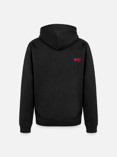 Taiwan Morocco Flag Heart - Unisex Premium Organic Zip Hoodie - black