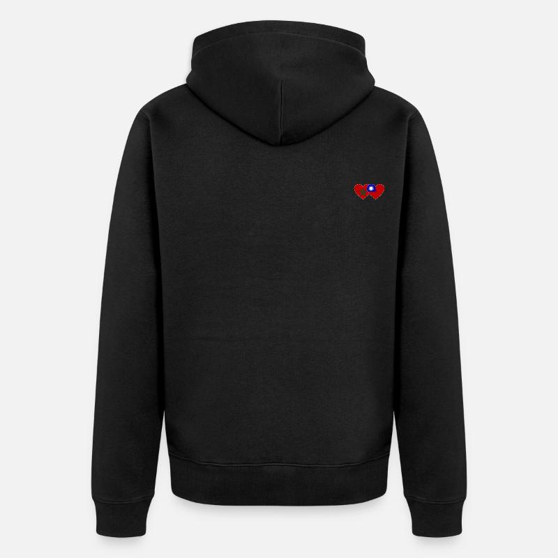 Maroc Taiwan Flag Heart - Veste à capuche bio Premium Unisexe - noir