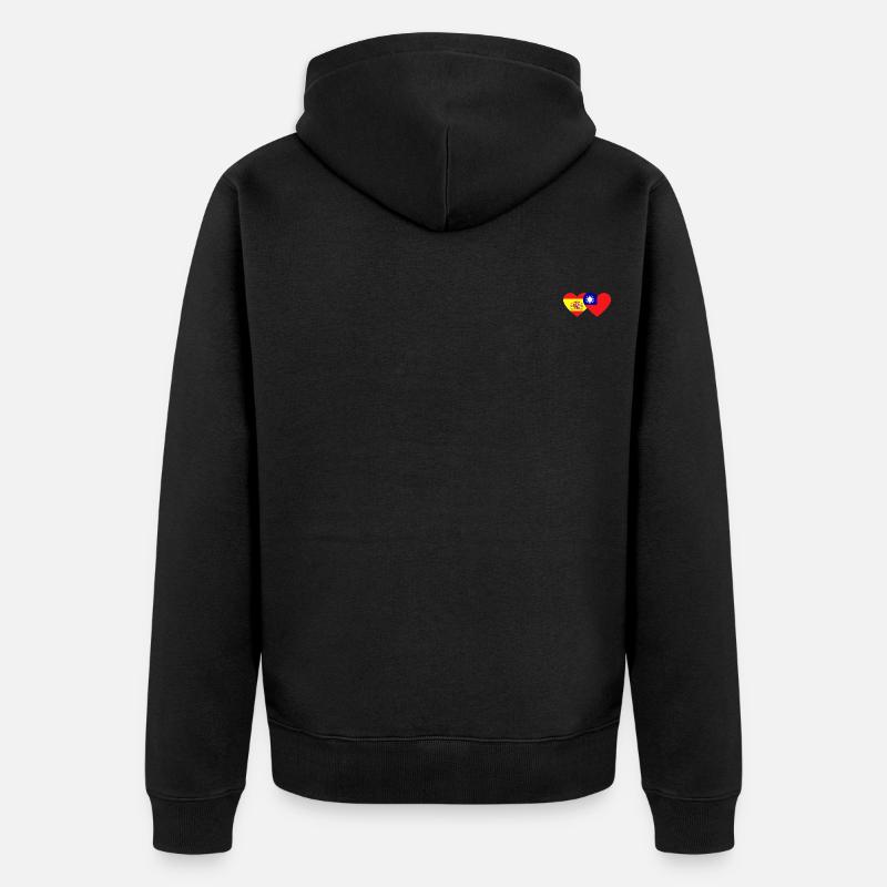 Espagne Taiwan Flag Heart - Veste à capuche bio Premium Unisexe - noir